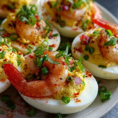 Seafood Boil Deviled Eggs