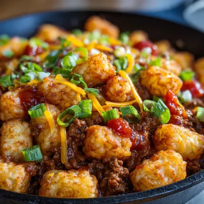 Tater Tot Sloppy Joe Skillet