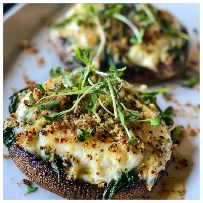 Spinach Cheese Portobello Mushroom