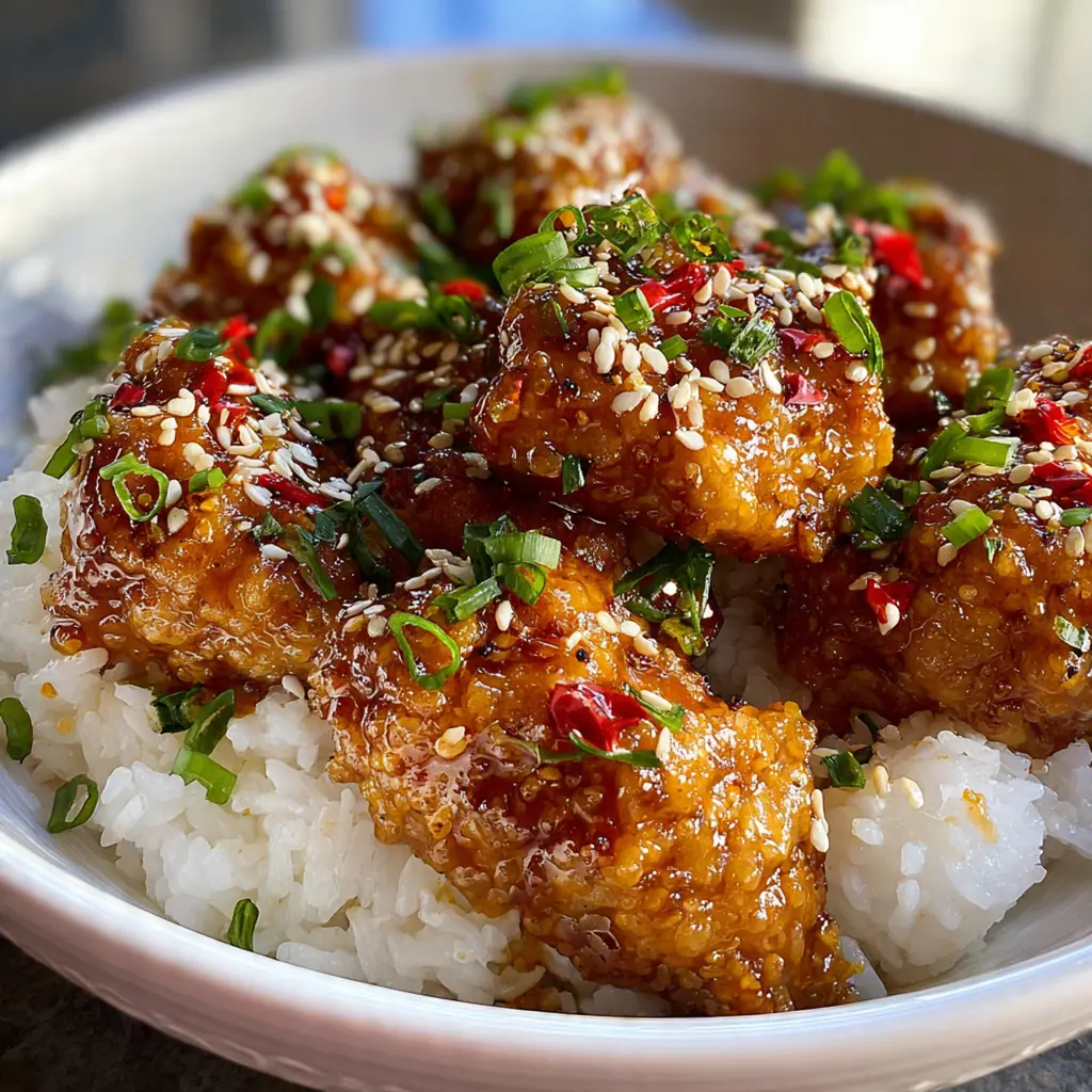 Crispy orange chicken thighs fresh from the oven with golden skin and glossy citrus glaze