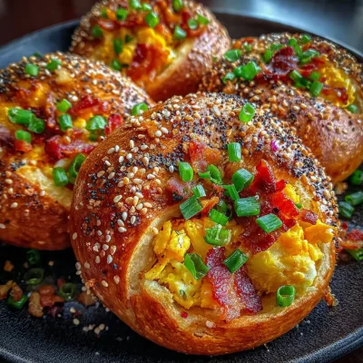 Stuffed Breakfast Pretzel Rolls