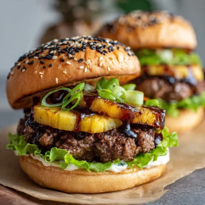 Hawaiian Teriyaki Beef Burgers