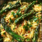 Garlic Butter Asparagus Orzo